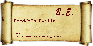 Bordás Evelin névjegykártya