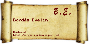 Bordás Evelin névjegykártya